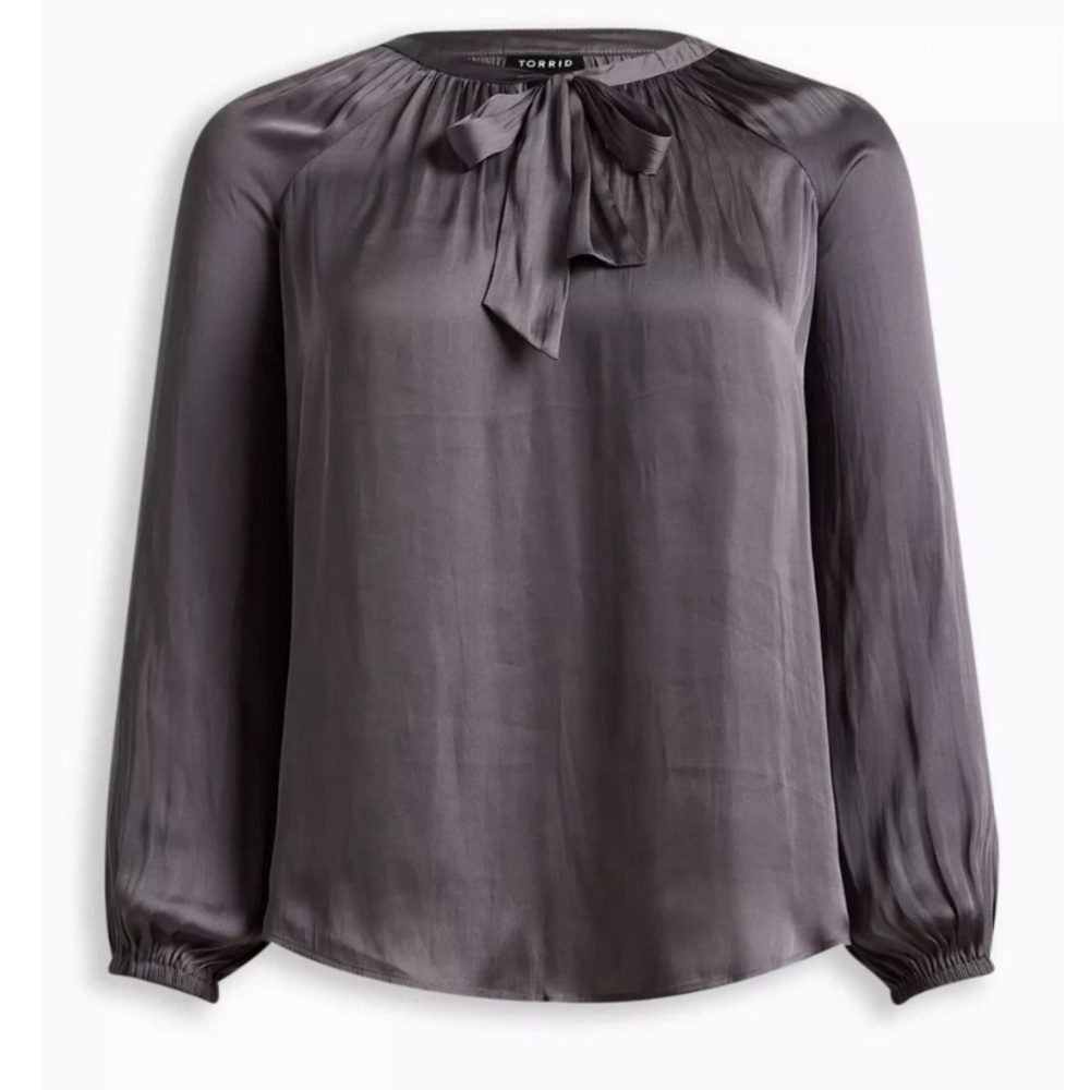Torrid Women's Satin Blouse - Gray